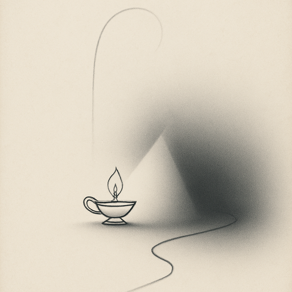 抽象意象：一盏灯照亮心中的道路，象征警醒与主同在