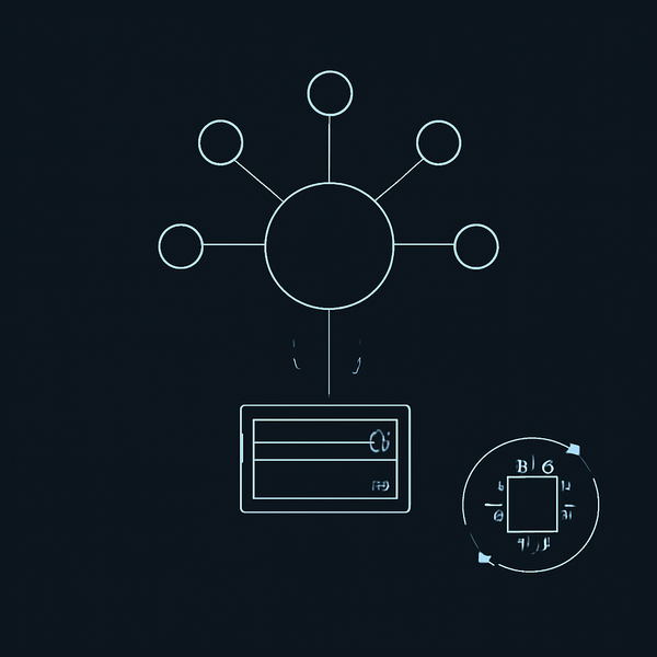 Minimal editorial illustration of an agent network hub over servers, with a chip and a broken circular arrow symbolizing compute pressure and funding loops.