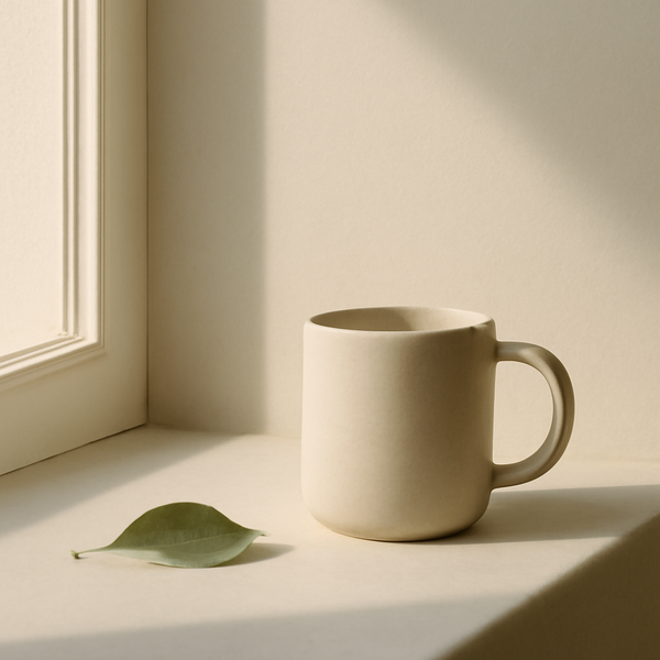 A calm minimalist scene suggesting returning to the present