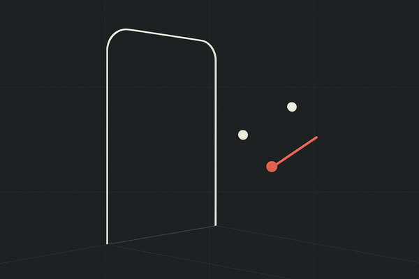 Abstract minimalist gate and signal motif