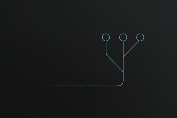 Minimal abstract motif of a single signal line splitting into provenance checkpoints
