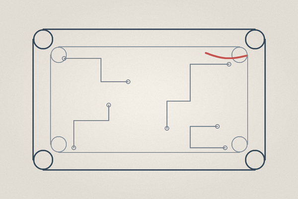 Minimal editorial illustration of nested rounded rectangles and circuit traces, suggesting a defined operating envelope