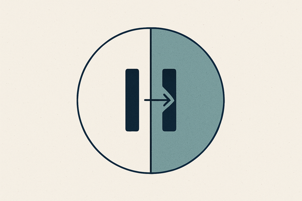 A minimal abstract illustration suggesting a pause button and a handoff between an agent and a human.
