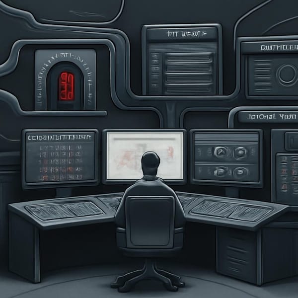 Enterprise AI control room showing model access gates, jurisdiction boundaries, audit logs, and fallback routing