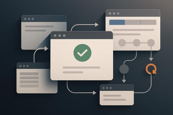 Abstract browser workflow with checkpoints and task handoff